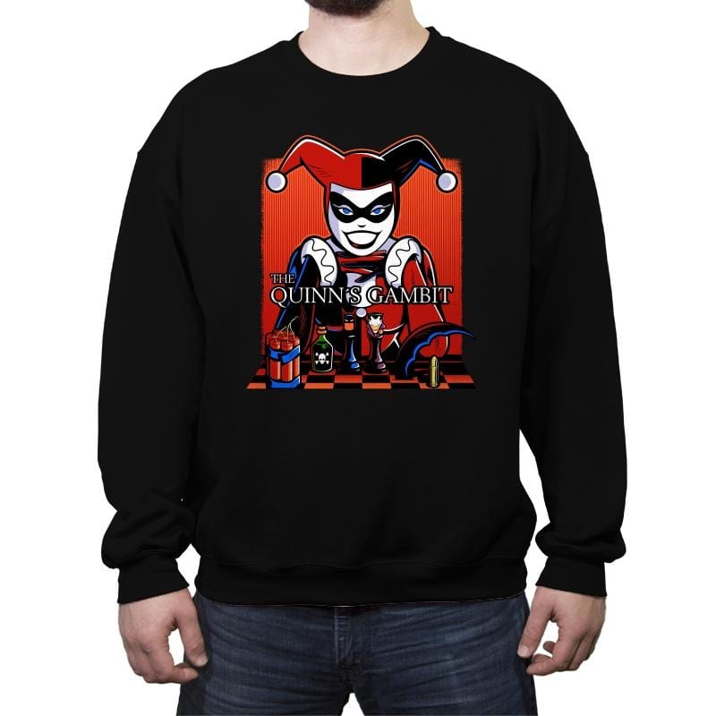 The Quinn's Gambit - Crew Neck Sweatshirt Crew Neck Sweatshirt RIPT Apparel Small / Black