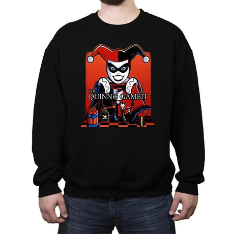 The Quinn's Gambit - Crew Neck Sweatshirt Crew Neck Sweatshirt RIPT Apparel Small / Black