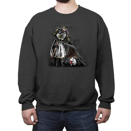 The Rabbit on the Wall - Crew Neck Sweatshirt Crew Neck Sweatshirt RIPT Apparel Small / Charcoal