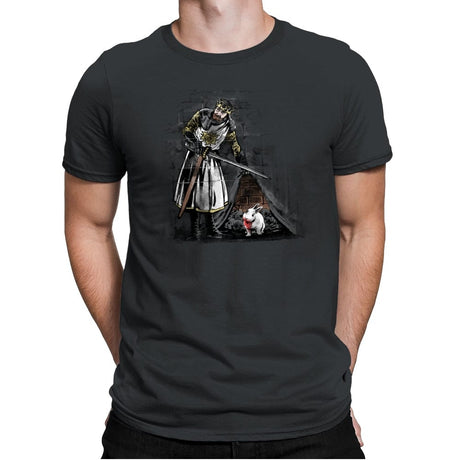 The Rabbit on the Wall - Mens Premium T-Shirts RIPT Apparel Small / Heavy Metal