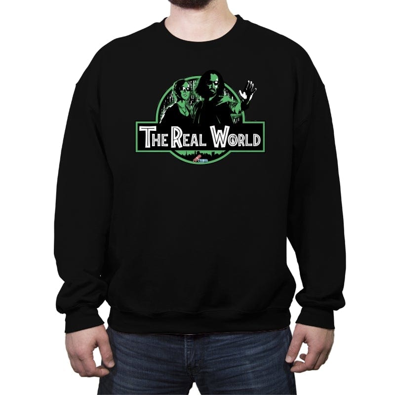 The Real World - Crew Neck Sweatshirt Crew Neck Sweatshirt RIPT Apparel Small / Black