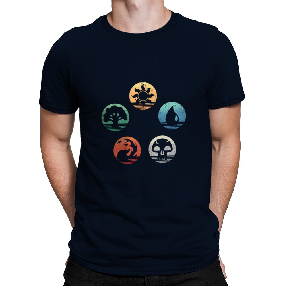 The Retro Arena of Mages and Strategists - Mens Premium T-Shirts RIPT Apparel Small / Midnight Navy