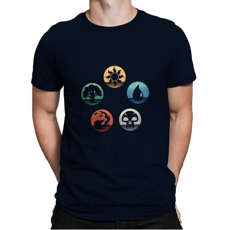 The Retro Arena of Mages and Strategists - Mens Premium T-Shirts RIPT Apparel Small / Midnight Navy