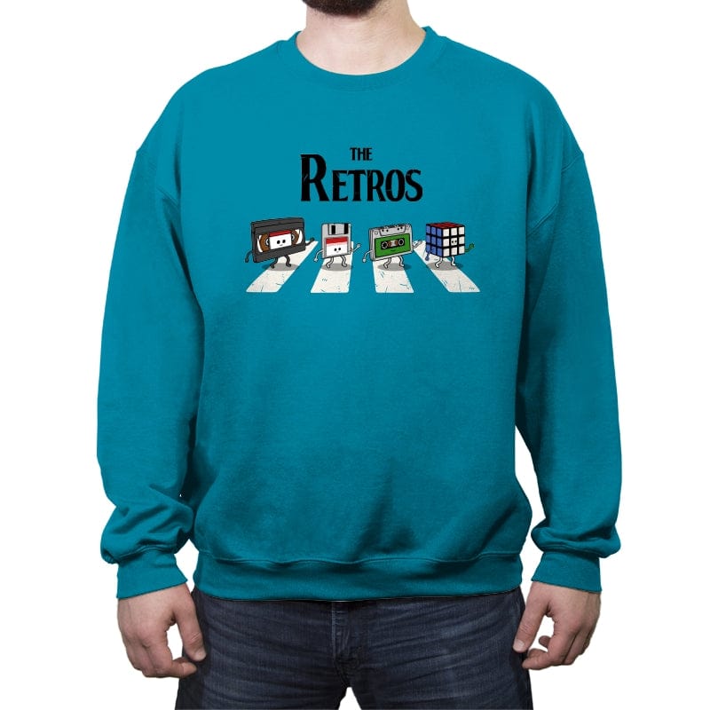 The Retro - Crew Neck Sweatshirt Crew Neck Sweatshirt RIPT Apparel Small / Antique Sapphire