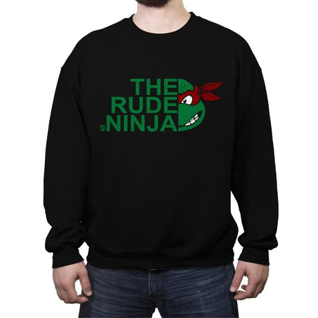 The Rude Ninja - Crew Neck Sweatshirt Crew Neck Sweatshirt RIPT Apparel Small / Black