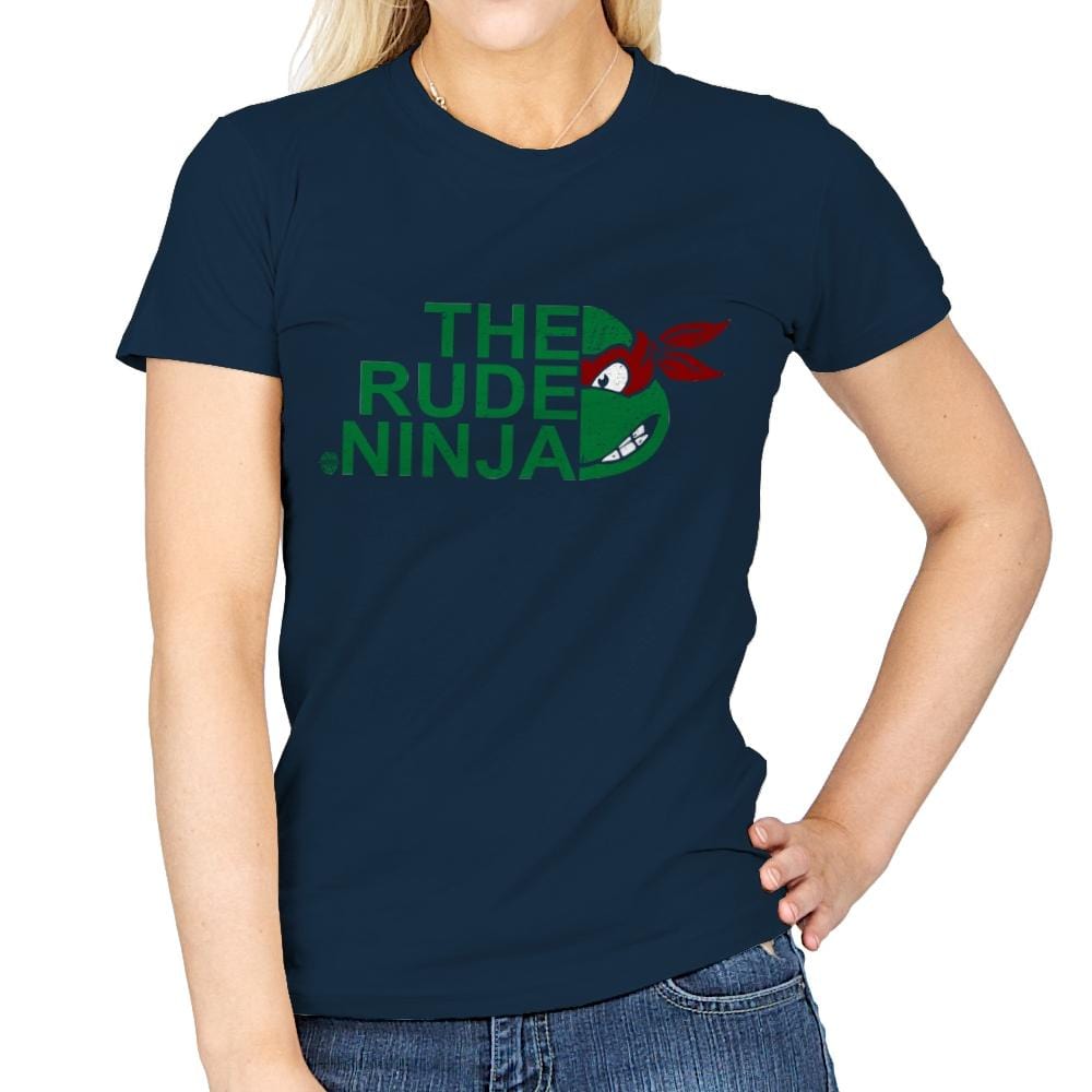 The Rude Ninja - Womens T-Shirts RIPT Apparel Small / Navy