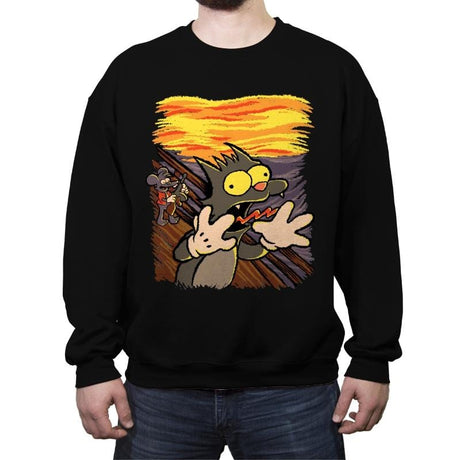 The Scratchy Scream - Crew Neck Sweatshirt Crew Neck Sweatshirt RIPT Apparel Small / Black