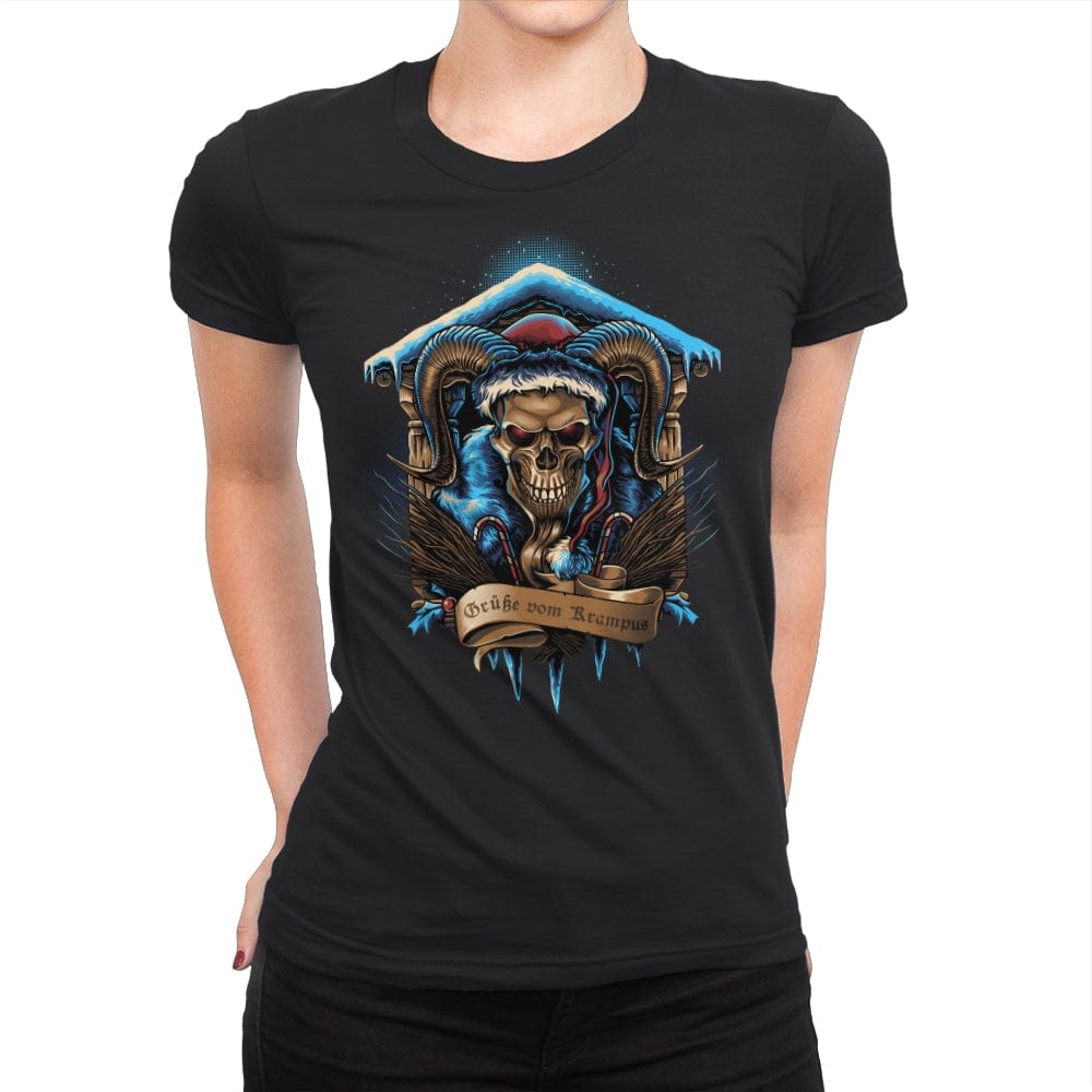 The Shrine of Krampus - Womens Premium T-Shirts RIPT Apparel Small / Black