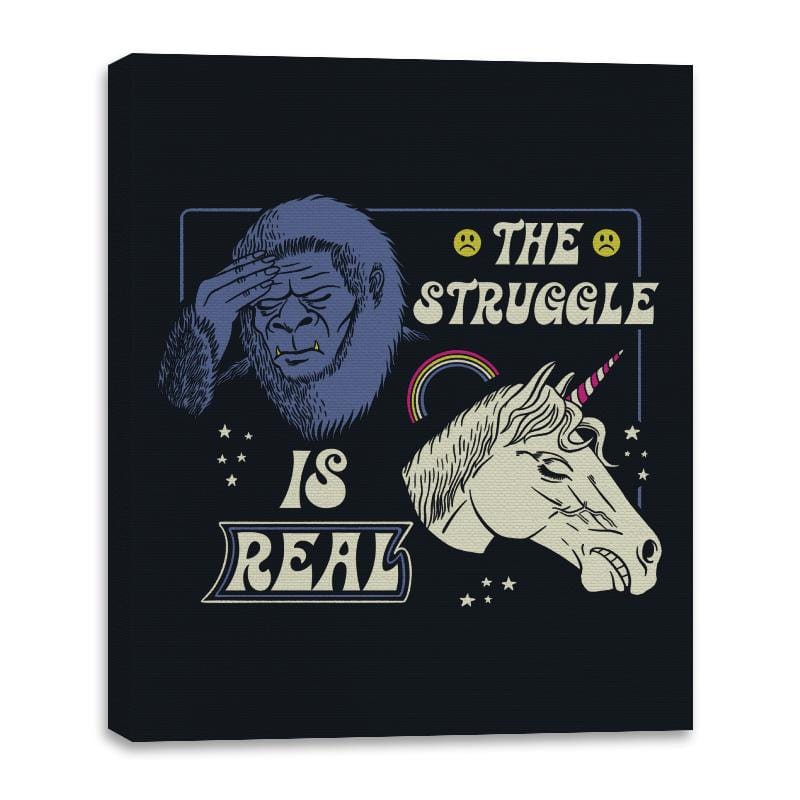 The Struggle is Real - Canvas Wraps Canvas Wraps RIPT Apparel 16x20 / Black