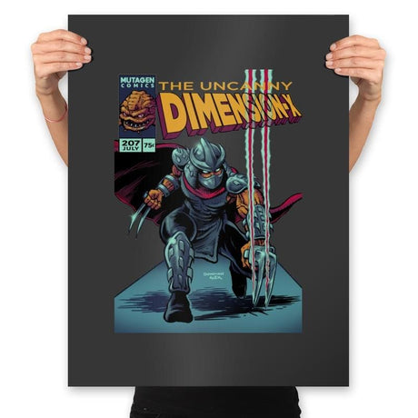 The Uncanny Dimension-X - Prints Posters RIPT Apparel 18x24 / Charcoal