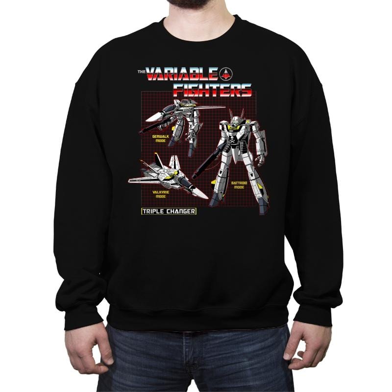 The Variable Fighters - Crew Neck Sweatshirt Crew Neck Sweatshirt RIPT Apparel Small / Black