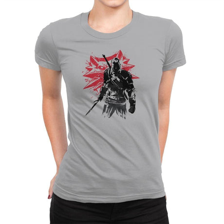 The Witcher Sumi-E - Sumi Ink Wars - Womens Premium T-Shirts RIPT Apparel Small / Heather Grey