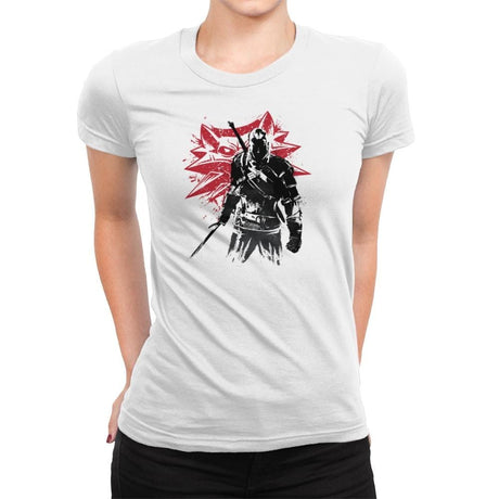 The Witcher Sumi-E - Sumi Ink Wars - Womens Premium T-Shirts RIPT Apparel Small / White