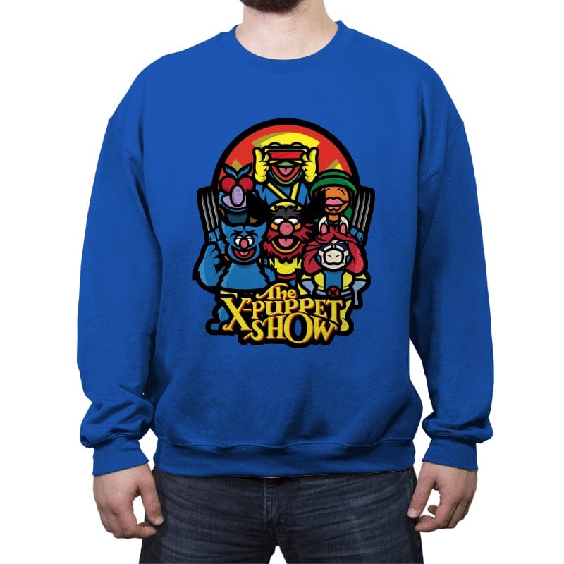 The X-Puppet Show - Crew Neck Sweatshirt Crew Neck Sweatshirt RIPT Apparel Small / Royal