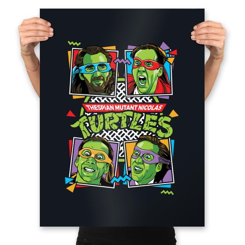 Thespian Mutant Nicolas Turtles - Prints Posters RIPT Apparel 18x24 / Black