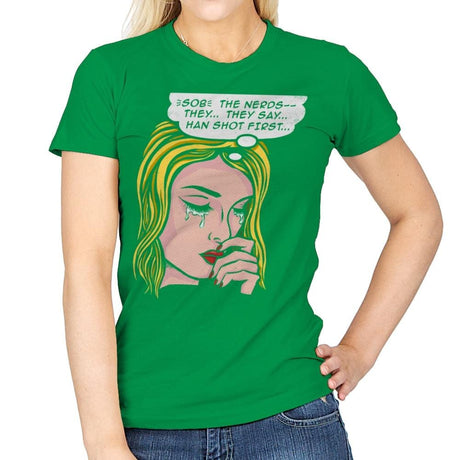 They Say He Shot First - Womens T-Shirts RIPT Apparel Small / Irish Green