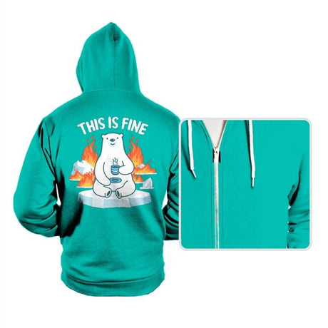 This Is Fine - Hoodies Hoodies RIPT Apparel Small / Teal