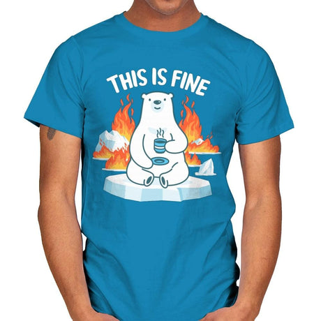 This Is Fine - Mens T-Shirts RIPT Apparel Small / Sapphire