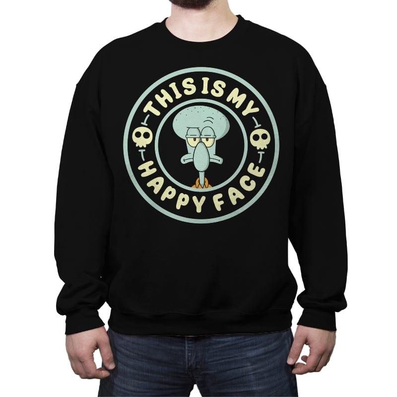 This is My Happy Face - Crew Neck Sweatshirt Crew Neck Sweatshirt RIPT Apparel Small / Black