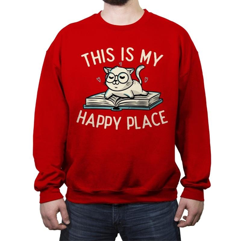 This is My Happy Place - Crew Neck Sweatshirt Crew Neck Sweatshirt RIPT Apparel Small / Red