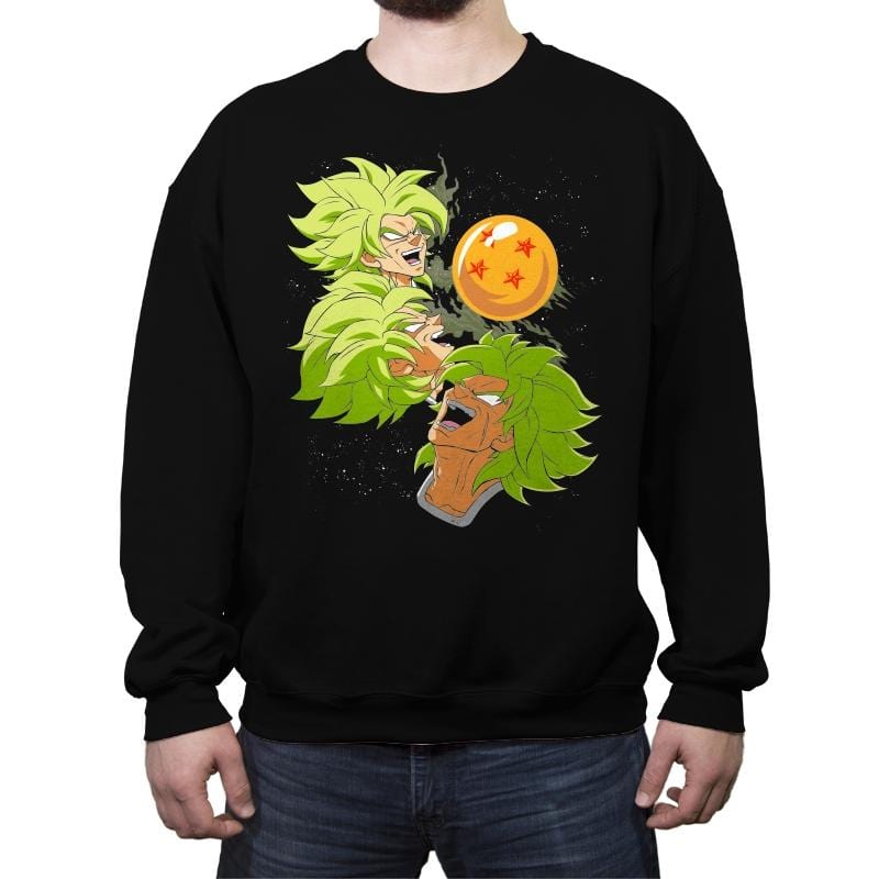 Three Broly Moon - Crew Neck Sweatshirt Crew Neck Sweatshirt RIPT Apparel Small / Black