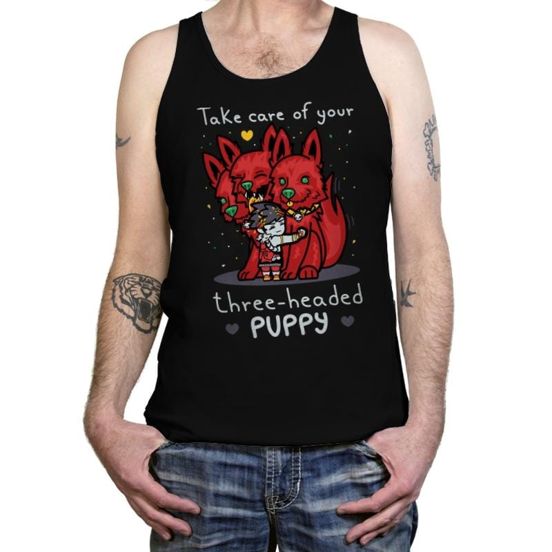 Three-Headed Puppy - Tanktop Tanktop RIPT Apparel X-Small / Black