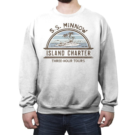 Three Hour Tours - Crew Neck Sweatshirt Crew Neck Sweatshirt RIPT Apparel Small / White