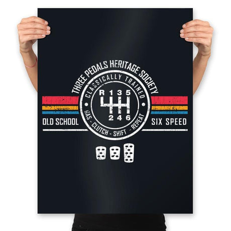 Three Pedals Heritage Society - Prints Posters RIPT Apparel 18x24 / Black