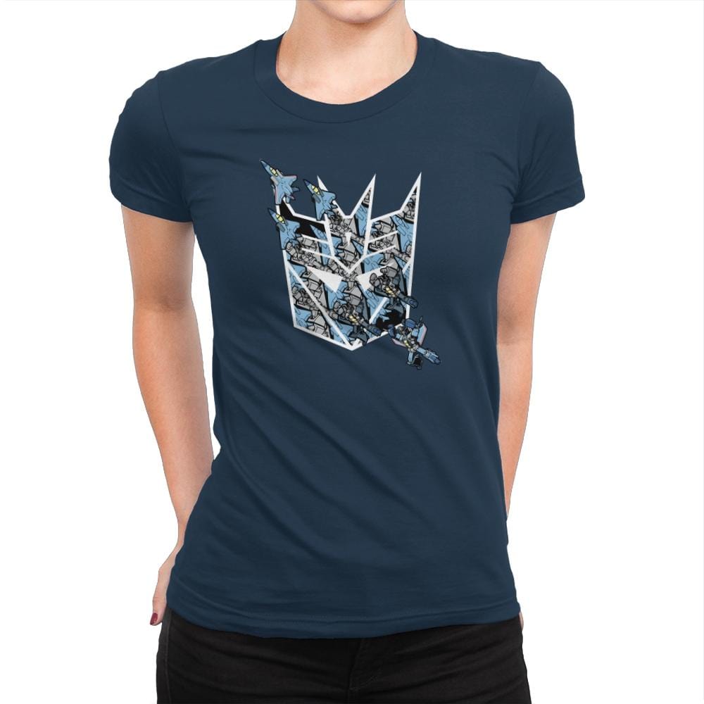 Thunder Tessellation - 80s Blaarg - Womens Premium T-Shirts RIPT Apparel Small / Midnight Navy