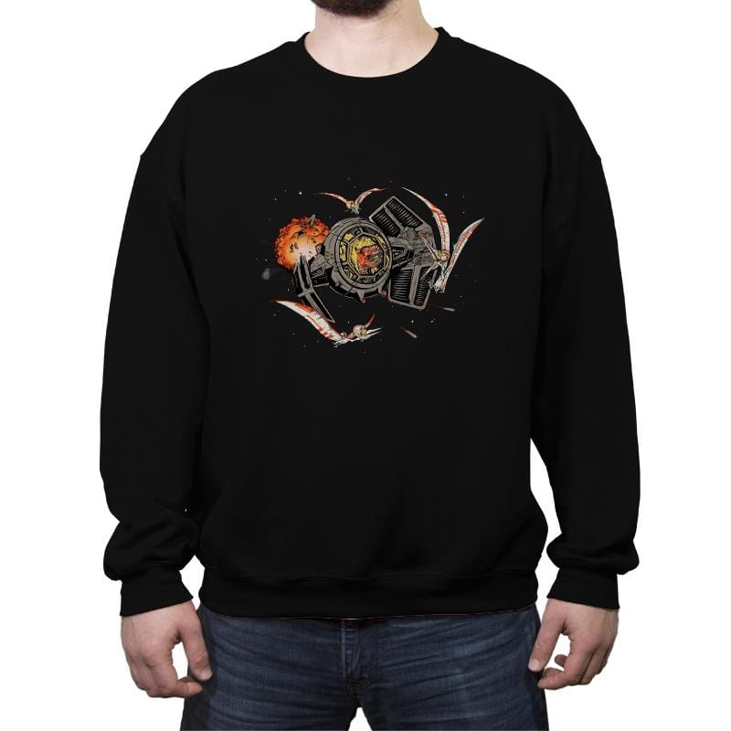 Tie-Rex and the Rebeldactyls - Crew Neck Sweatshirt Crew Neck Sweatshirt RIPT Apparel