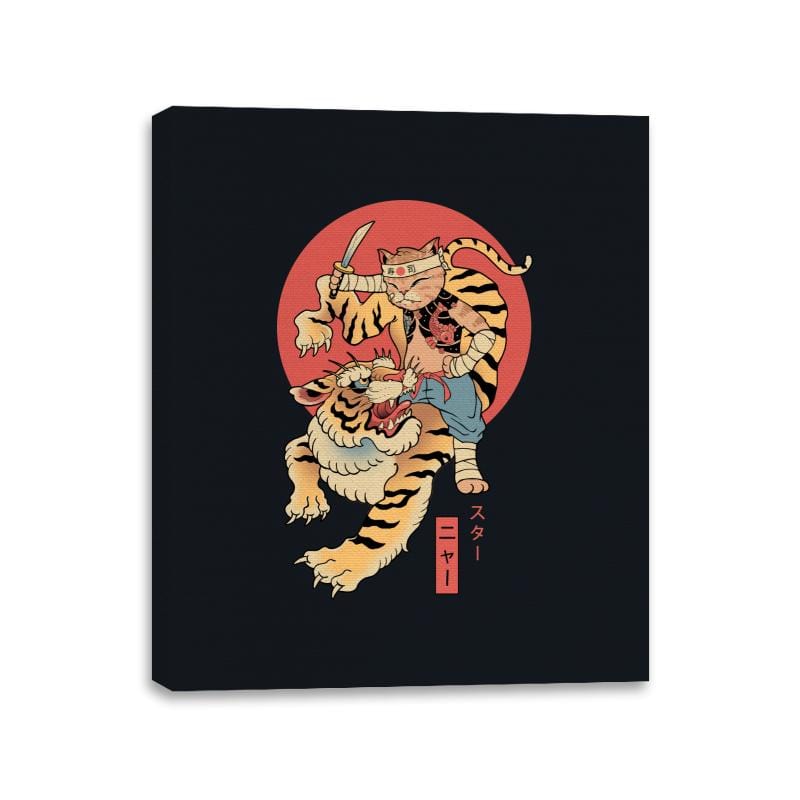 Tiger Cat Meowster - Canvas Wraps Canvas Wraps RIPT Apparel 11x14 / Black