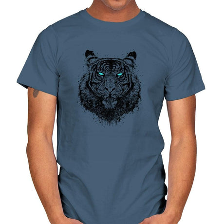 Tiger Gaze - Back to Nature - Mens T-Shirts RIPT Apparel Small / Indigo Blue