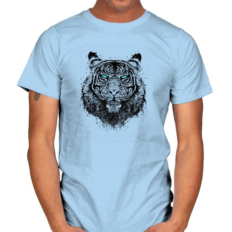 Tiger Gaze - Back to Nature - Mens T-Shirts RIPT Apparel Small / Light Blue