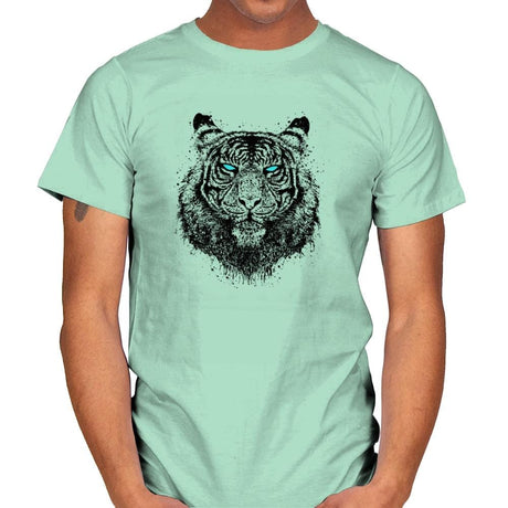 Tiger Gaze - Back to Nature - Mens T-Shirts RIPT Apparel Small / Mint Green