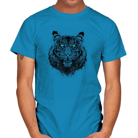 Tiger Gaze - Back to Nature - Mens T-Shirts RIPT Apparel Small / Sapphire