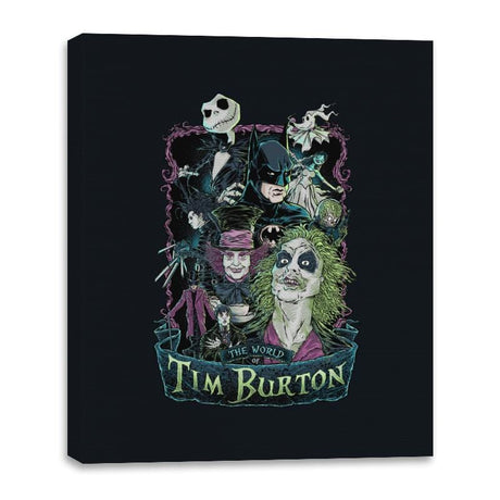 Tim Burton Director Films - Canvas Wraps Canvas Wraps RIPT Apparel 16x20 / Black