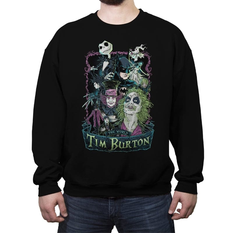 Tim Burton Director Films - Crew Neck Sweatshirt Crew Neck Sweatshirt RIPT Apparel Small / Black