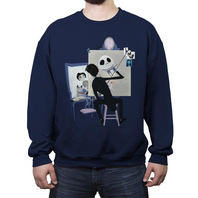 Time Lapse Selfie  - Crew Neck Sweatshirt Crew Neck Sweatshirt RIPT Apparel Small / Navy