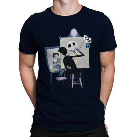 Time Lapse Selfie  - Mens Premium T-Shirts RIPT Apparel Small / Midnight Navy