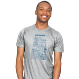 Time Machine Technical Blueprint - Mens T-Shirts RIPT Apparel Small / Silver