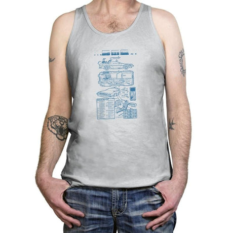 Time Machine Technical Blueprint - Tanktop Tanktop RIPT Apparel