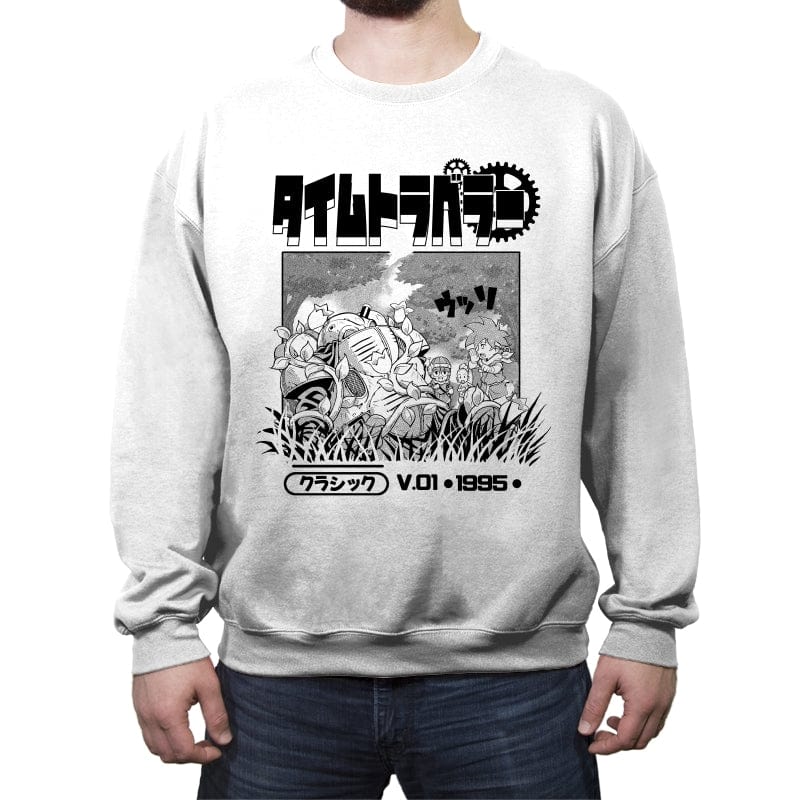 Time Travellers 1995 - Crew Neck Sweatshirt Crew Neck Sweatshirt RIPT Apparel Small / White