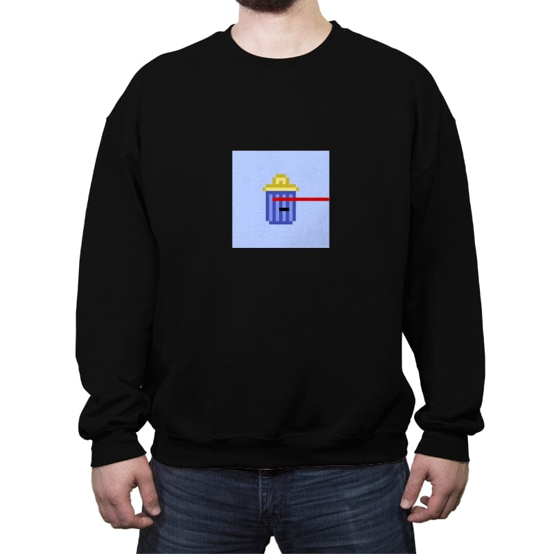 Tiny Trashcan 1031 - Crew Neck Sweatshirt Crew Neck Sweatshirt RIPT Apparel Small / Black