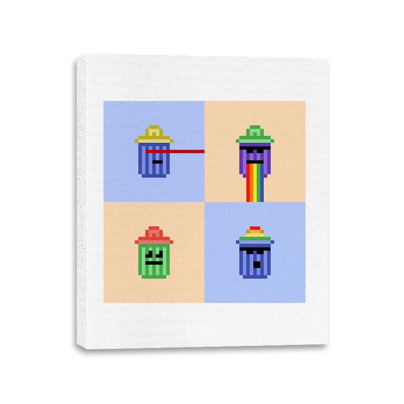 Tiny Trashcan Panels Pop - Canvas Wraps Canvas Wraps RIPT Apparel 11x14 / White