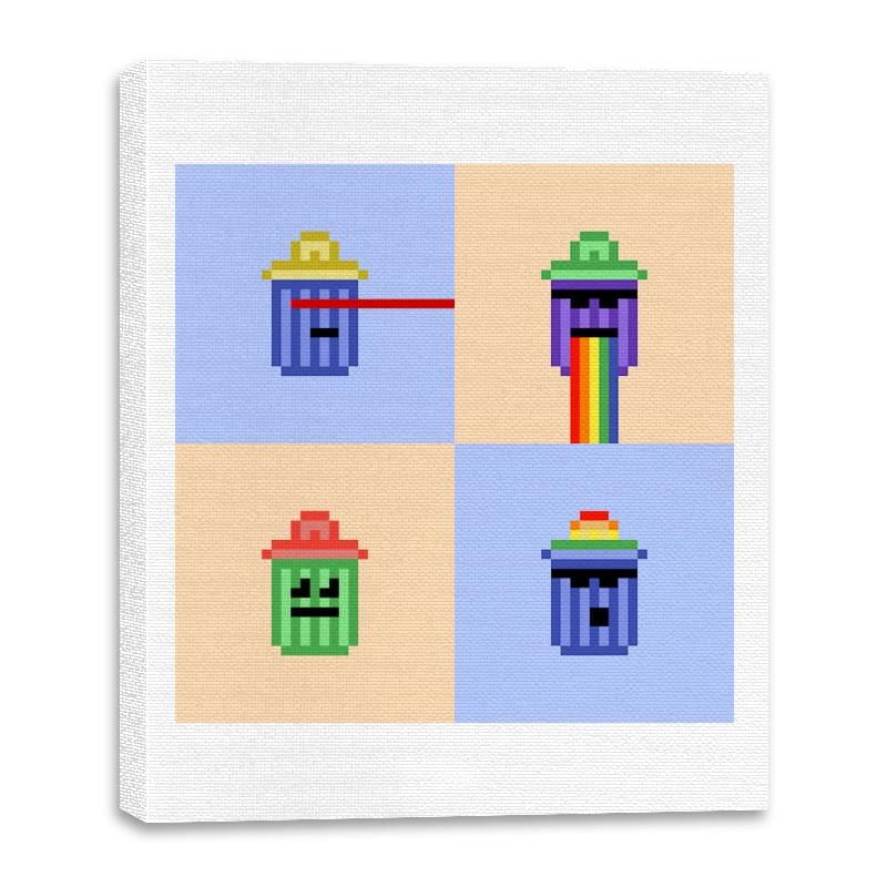 Tiny Trashcan Panels Pop - Canvas Wraps Canvas Wraps RIPT Apparel 16x20 / White