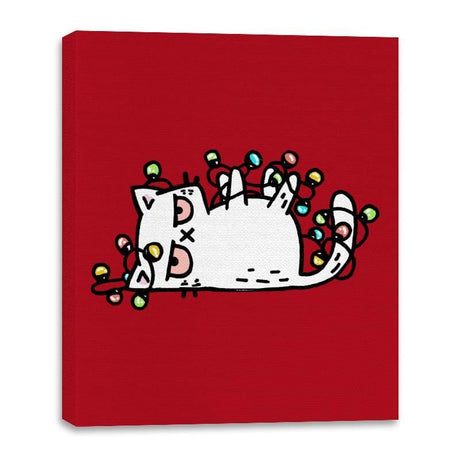 Tis The Season To Sparkle Cat - Canvas Wraps Canvas Wraps RIPT Apparel 16x20 / Red