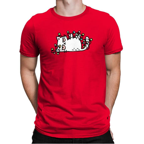 Tis The Season To Sparkle Cat - Mens Premium T-Shirts RIPT Apparel Small / Red