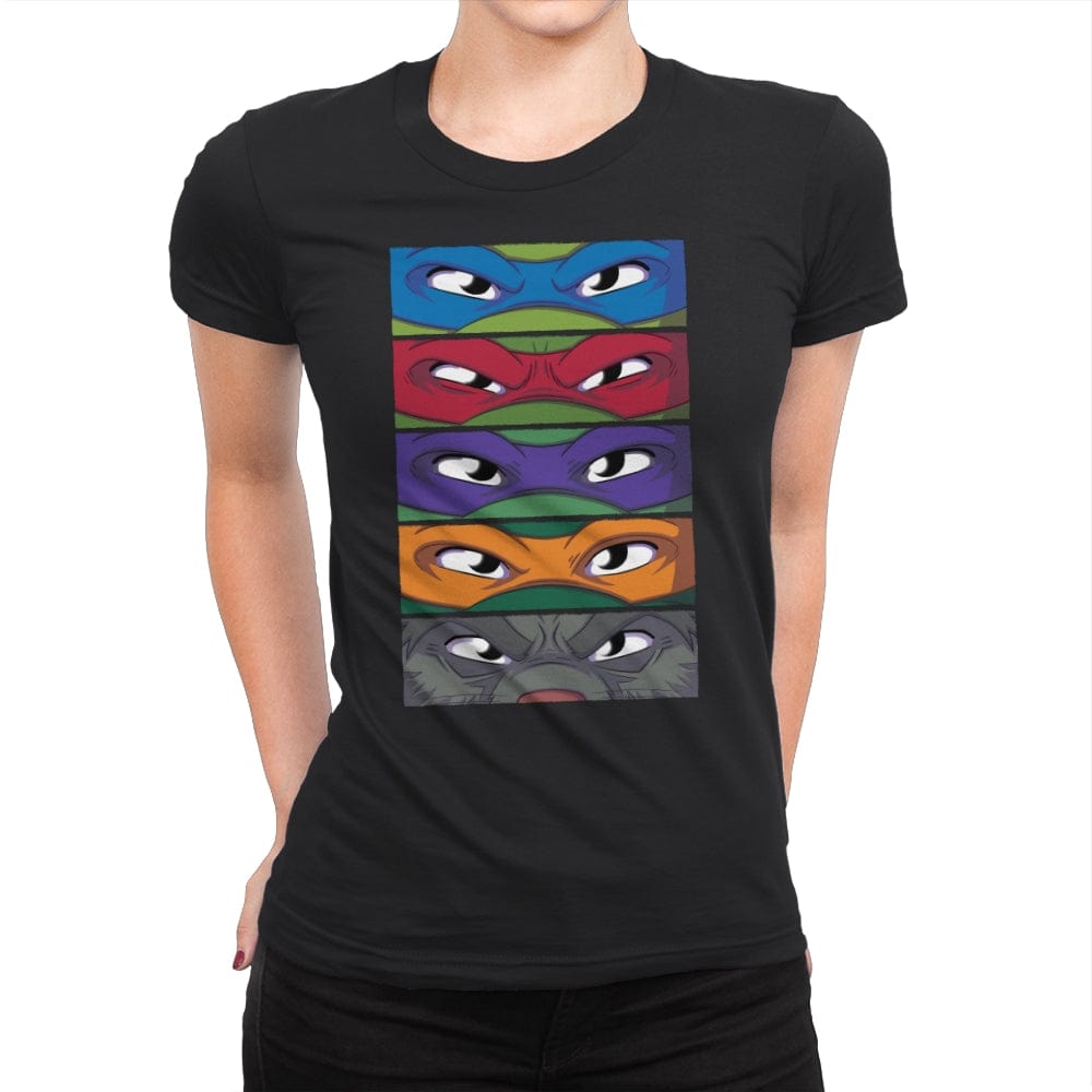 TMNT Eyes - Womens Premium T-Shirts RIPT Apparel Small / Black