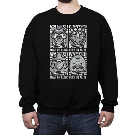 TMNT's Most Wanted - Crew Neck Sweatshirt Crew Neck Sweatshirt RIPT Apparel Small / Black