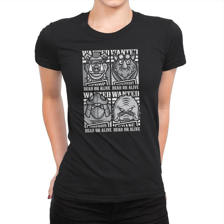 TMNT's Most Wanted - Womens Premium T-Shirts RIPT Apparel Small / Black